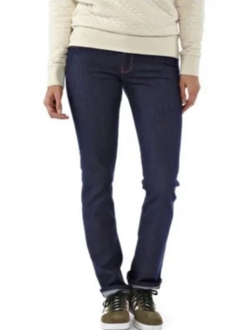 Patagonia Womens Organic Cotton Straight Leg Reg Mid-rise Dark Wash Jeans 28